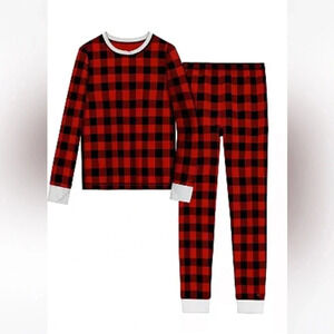 New cuddl duds thermal base layer 2 piece set girls xl red black check Buffalo